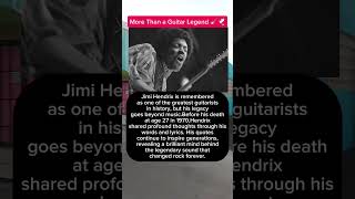 Jimi Hendrix More Than A Guitar Legend 