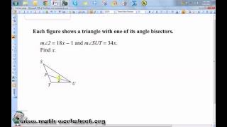 Geometry - Properties of triangles - Angle bisectors- Medium