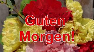 Cheerful good morning greetings with colorful carnations for you!