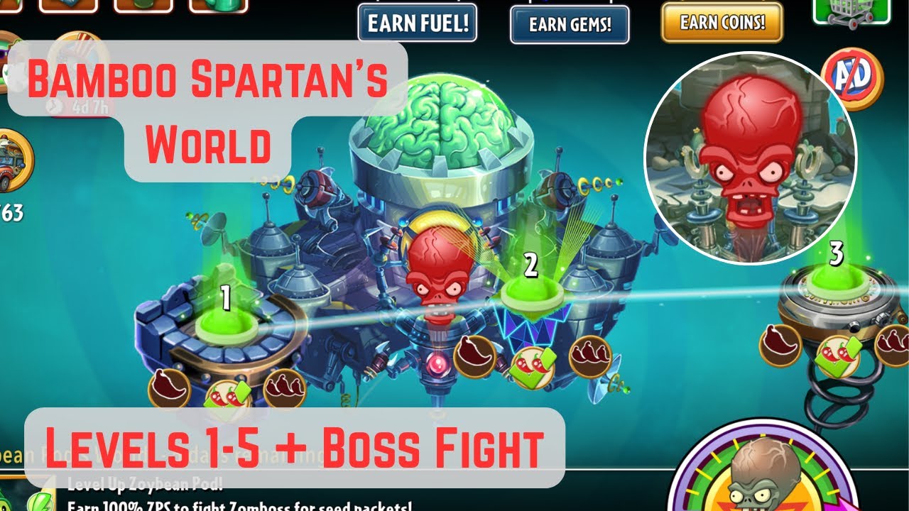 Plants vs Zombies 2 - Penny's Pursuit this week - Level Up Bamboo Spartan! Levels 1-5 + Final Boss