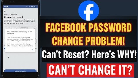 Facebook Password Change Problem FIX | “You Can