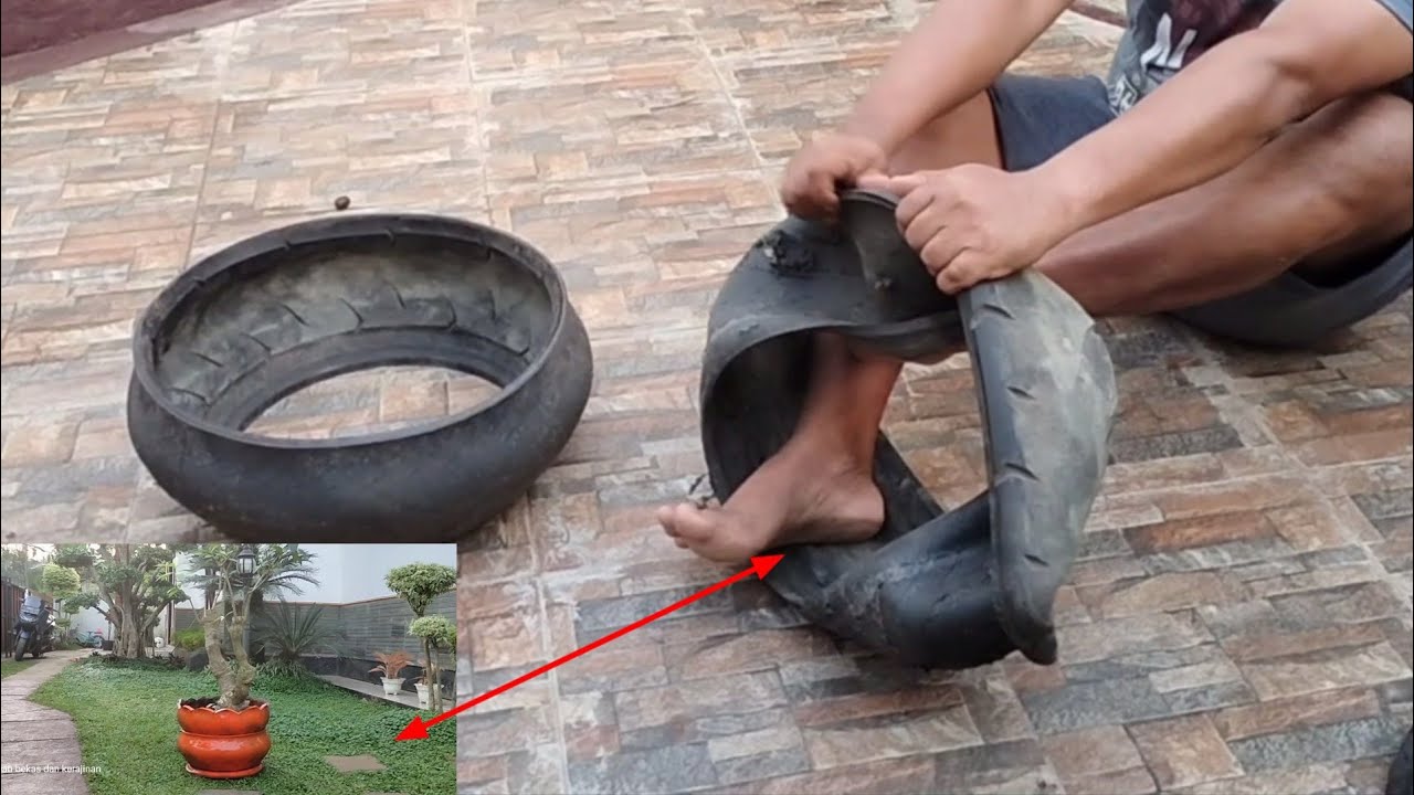 Business ideas at home _ making pots from used motorcycle tires