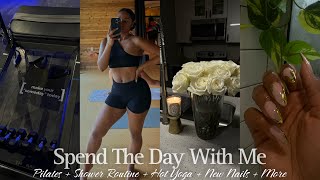 Spend A Few Days With Me| Pilates + Shower Routine + Skincare for Acne + Hot Yoga + New Nails+ More