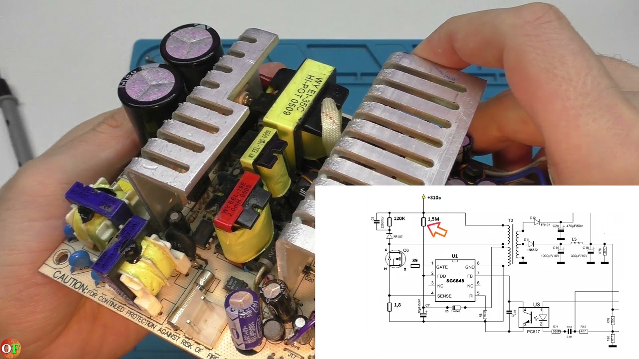 Ремонт блока питания ColorSit 340U-SCH, часть 1 - YouTube
