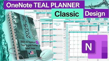 OneNote Teal Digital Planner Classic Design | Annual + Semi-Annual | Quick Overview