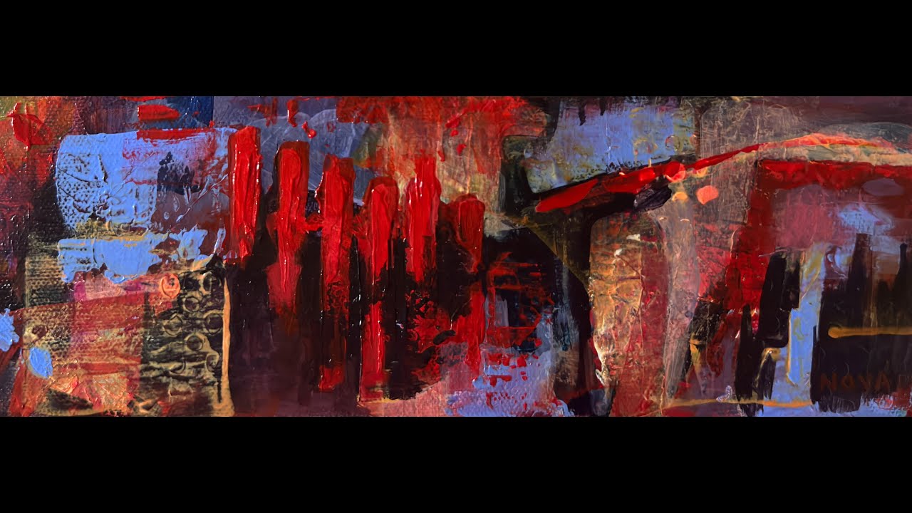 Precarious Abstract Acrylic and Ink on Canvas - Abstract Painting- Precarious Scarlet - YouTube