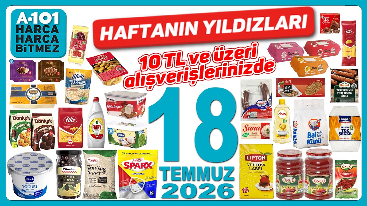 A101 18 TEMMUZ 2026 İNDİRİM KATALOĞU | A101 BU HAFTA TEMİZLİK GIDA İNDİRİM | A101 HAFTANIN YILDIZLAR