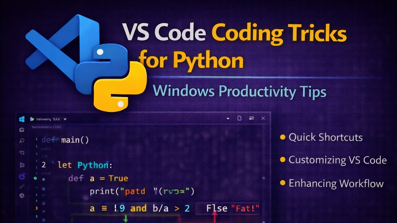 VS Code Coding Tricks for Python | Windows Productivity Tips - YouTube