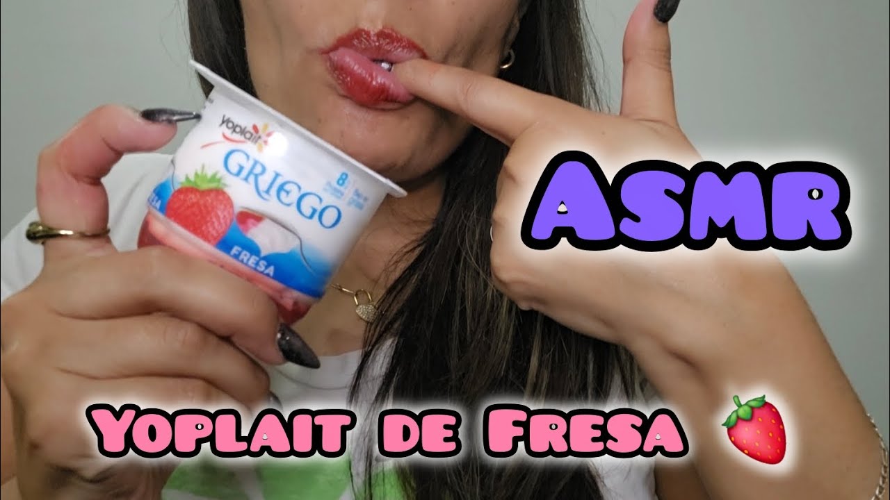 ASMR YOGURT DE FRESA #asmr 