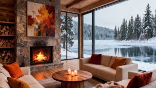 Still Ice, Soft Jazz 🎷🔥 Modern Cabin Serenity screenshot 5