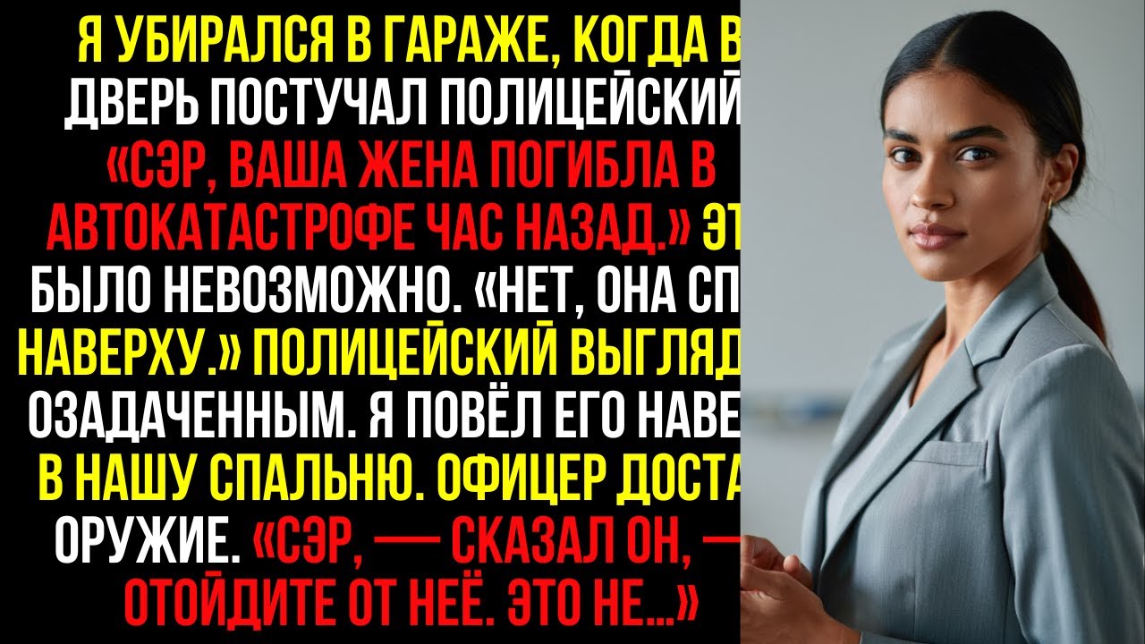 Я убирался в гараже, когда в дверь постучал полицейский. «Сэр, ваша жена погибла в автокатастрофе...