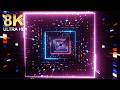 8K Futuristic Neon Light Tunnel with Motion Blur Data Stream Abstract Background ( no sound)
