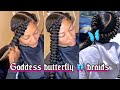 TWO QUICK AND EASY GODDESS BUTTERFLY BRAID || NATURAL HAIR PROTECTIVE STYLE