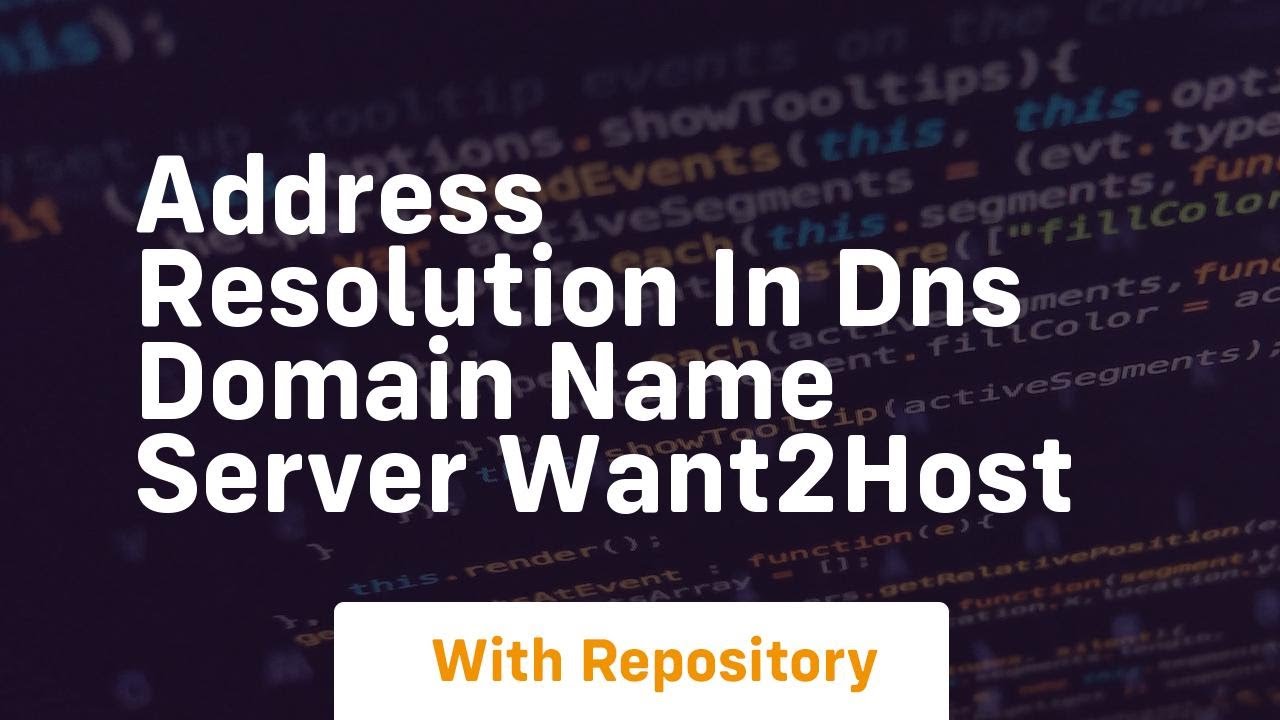 address resolution in dns domain name server want2host