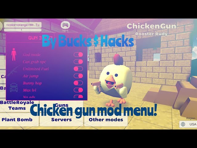 Chicken Gun mod menu v3.0.03 God mode, unlimited money, player position and  MORE!!! 