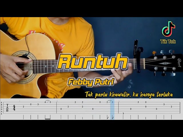 Viral tik tok - Runtuh Fingerstyle Gitar Tutorial TAB + Chord class=