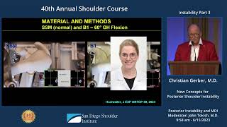 New Concepts for Posterior Shoulder Instability, Christian Gerber, M.D. | SDSI Shoulder Course 2023