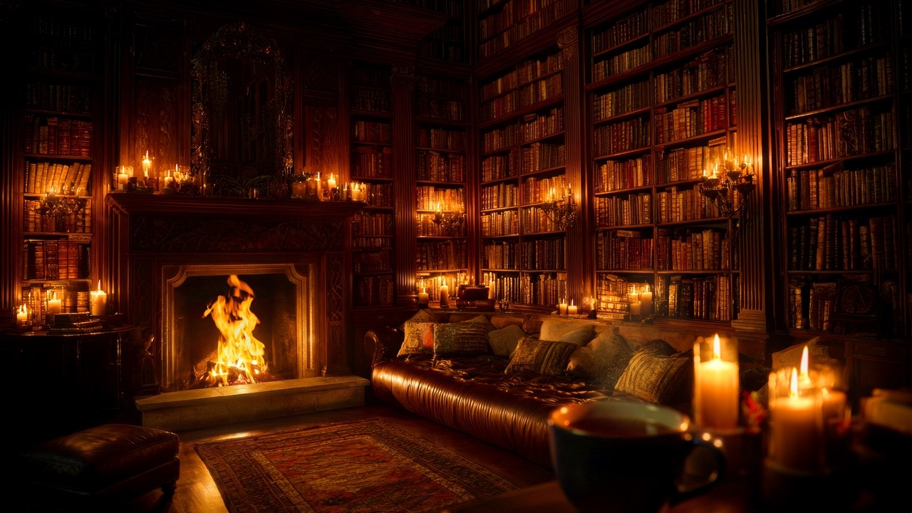 Your Hidden Victorian Sanctuary | Dark Academia Ambience | Library & Fireplace | 8 Hrs of Deep Sleep