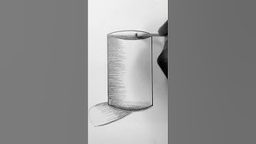 How to draw a cylinder | cylinder 3D drawing | Evas art | #cylinder #3d #pencilshading