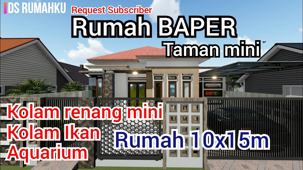 Desain Rumah 10x15M Dengan Kolam Renang Mini Kolam Ikan Aquarium Taman Mini YouTube