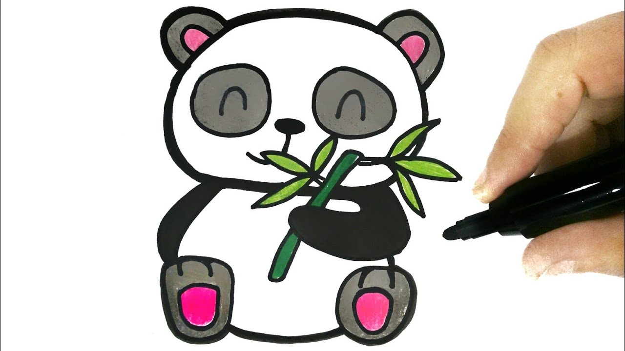 Como desenhar um panda kawaii 