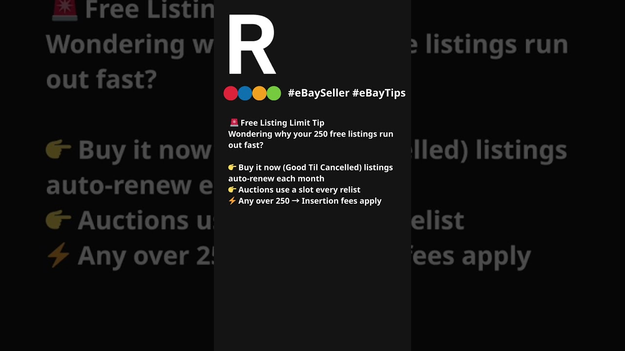 eBay seller tips - 🚨 Free Listing Limit Tip