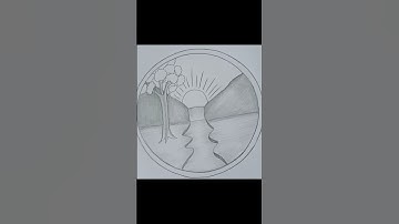 easy circle scenery drawing idea #easydrawing #art #drawingtutorial #ytshorts #shortsfeed #short