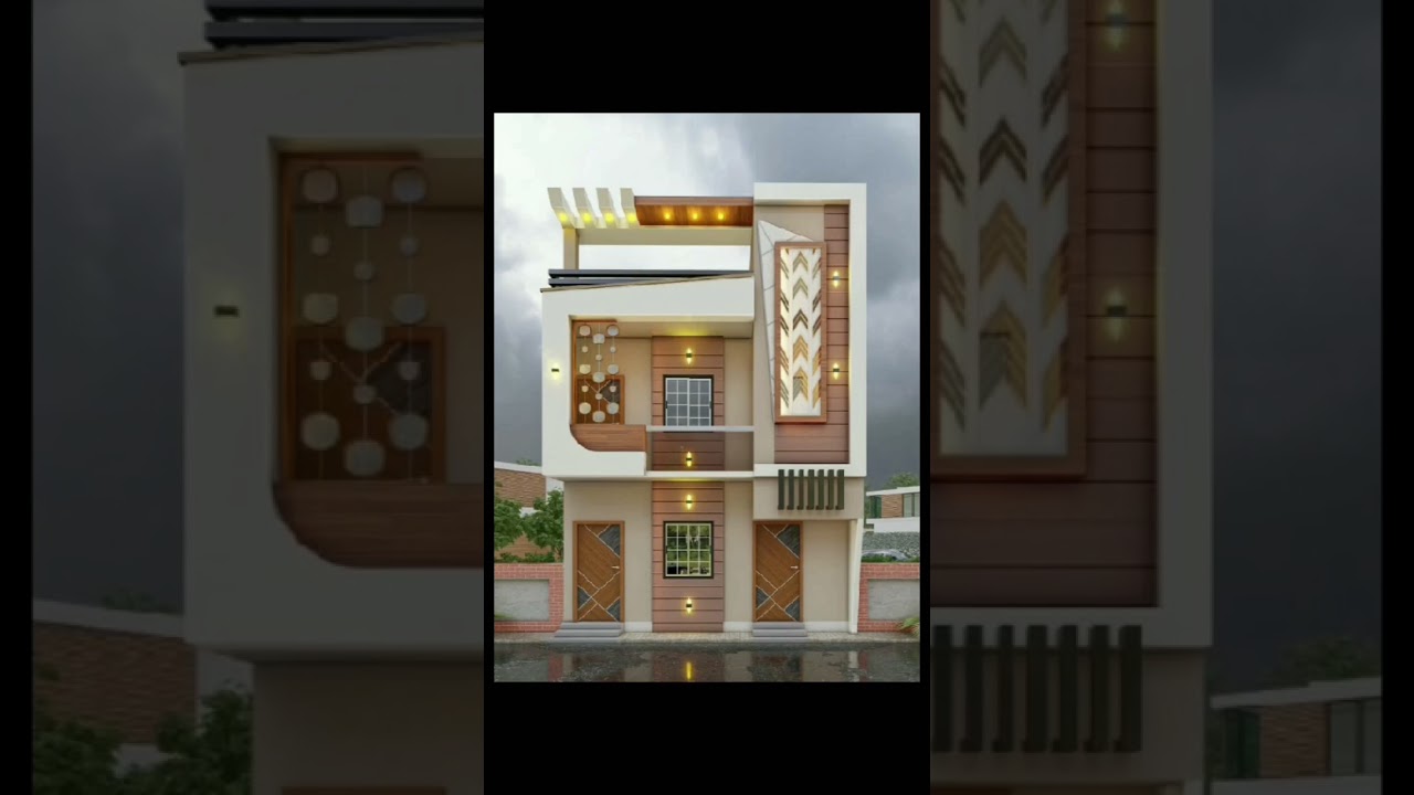 Single story house front elevation design 