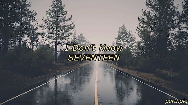 I dont know seventeen lyrics