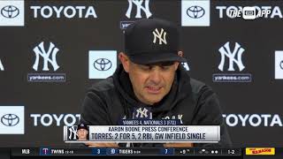 Aaron Boone recaps wild 11-inning walk-off vs. Nats