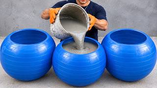 Amazing ideas from Cement and Balls - Tips DIY Garden Flower pots at home