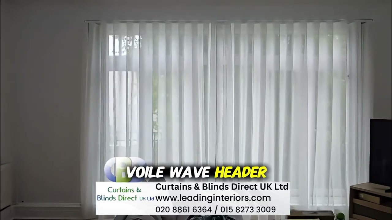 Elegant Voile Wave Header Curtains in Watford | Soft Light & Privacy by Curtains & Blinds Direct UK