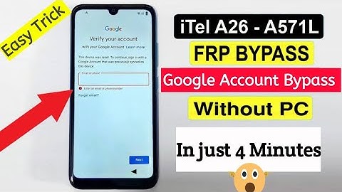 Itel A26 - A571L Frp Bypass | Google Account Bypass | Google Account Unlock Without Pc