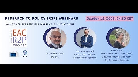 Second R2P webinar: How to achieve efficient investment in education?