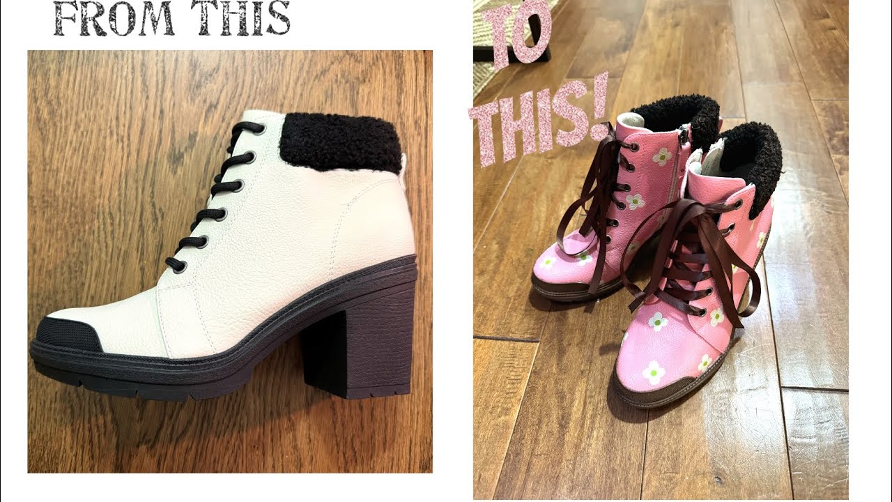 DIY Shoe Makeover Painting on Boots YouTube