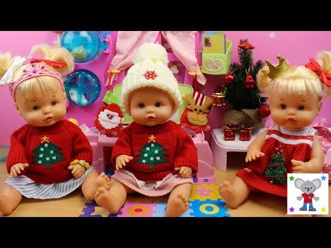 las bebes nenuco hermanitas traviesas abren sus regalos de navidad