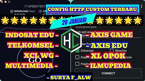 UPDATE CONFIG HC | AXIS GAME, XL, INDOSAT, TELKOMSEL, BYU, SMARTFREN || 20 JANUARI 2025