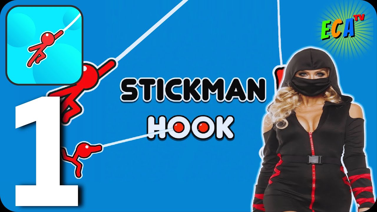 Stickman Hook - Walkthrough Gameplay Part 1 Discover Stickman Hook (Android-iOS)