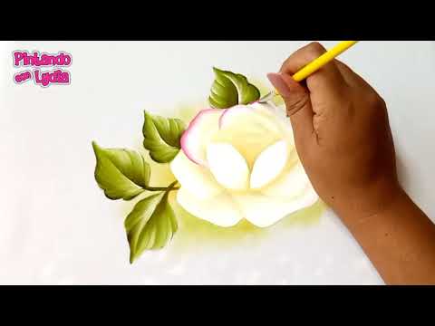 Como Pintar Una Rosa Blanca / How To Paint A White Rose