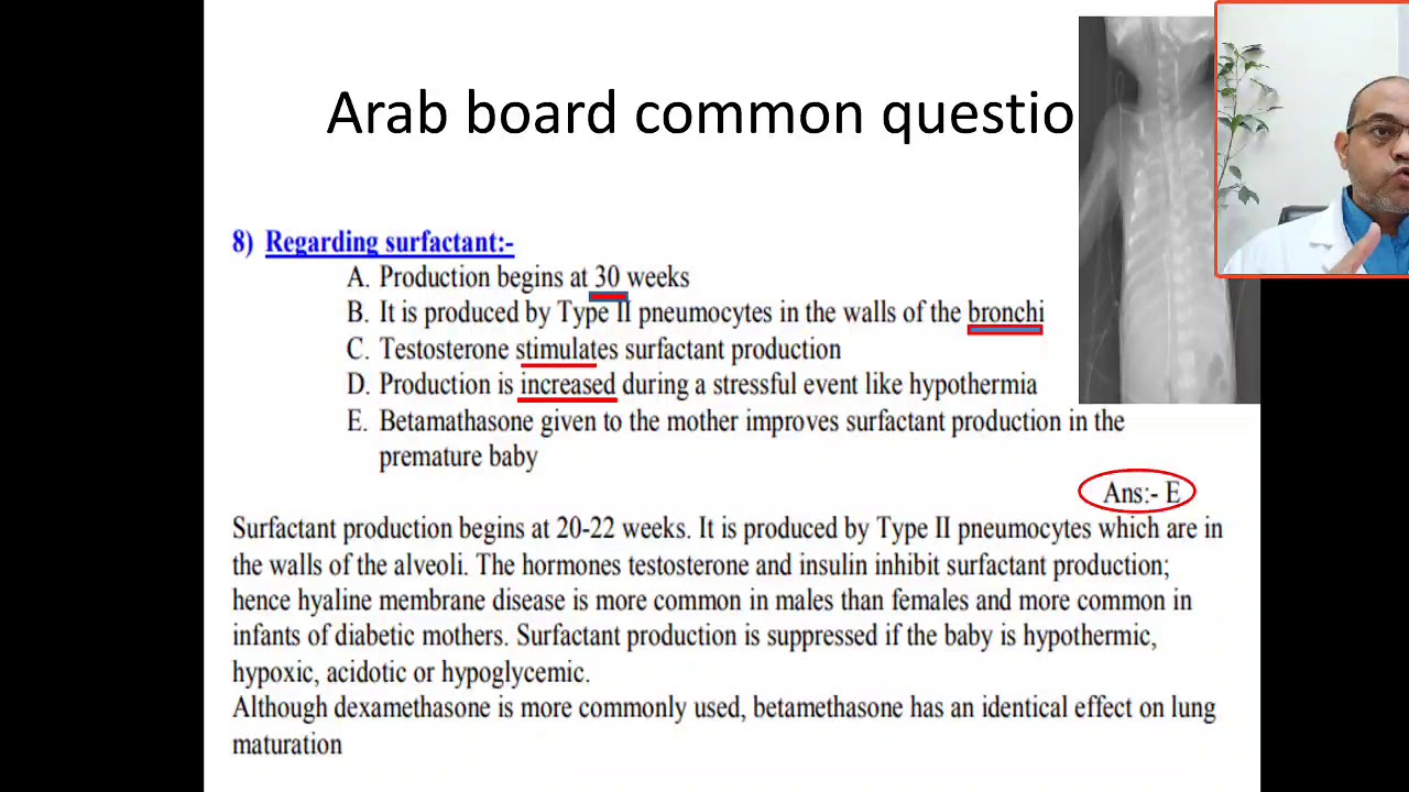 Arab board questions surfactant deficiency, RDS, IDM, steroid,insulin, testosterone twin hypothermia