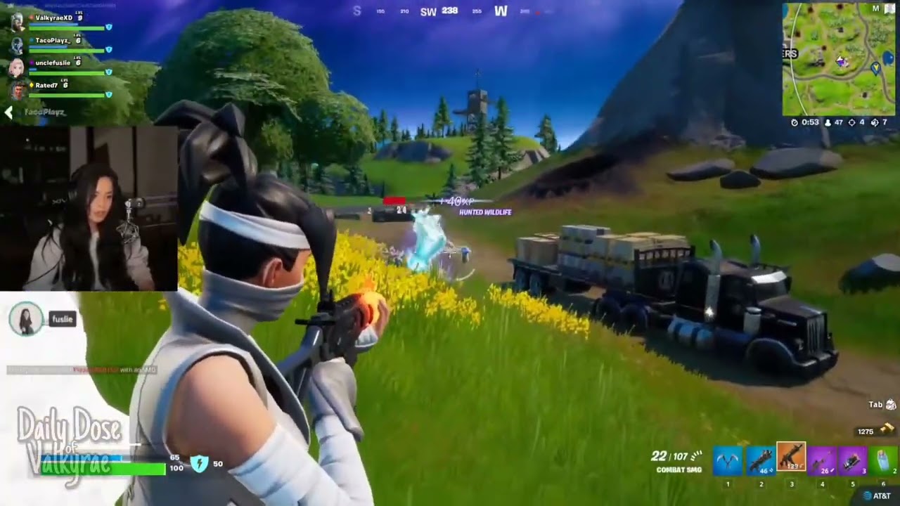 Valkyrae losing her mind in Fornite [CUBE GANG]