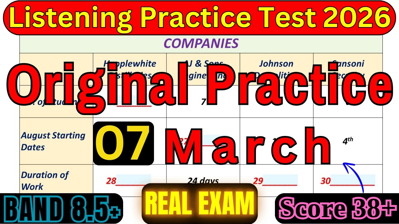 7 марта 2026 г. Практический тест по аудированию IELTS 2026 с ответами | Аудирование 2026