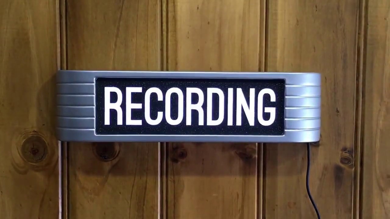 Broadcast Recording Studio Warning light up sign in brushed aluminum finish