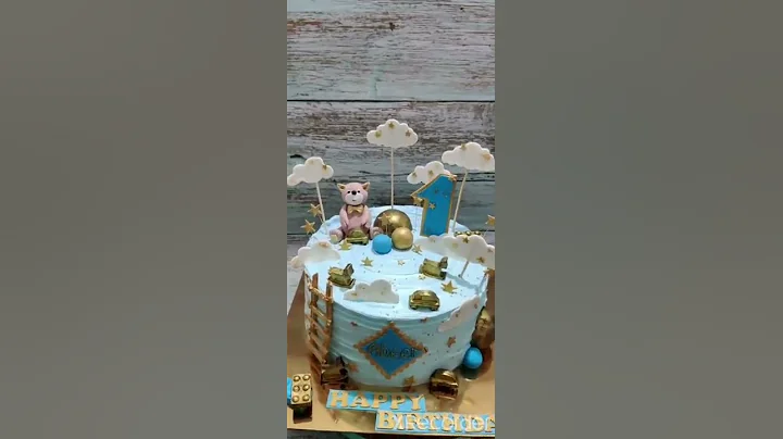 #viral ✅ Cute Teddy 🐻  theme cake to celebrate 1st birthday 🎂 #shorts