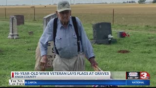 At 96-years-old this Texoma WWII veteran places flags on fallen soldiers' graves each Memorial Day