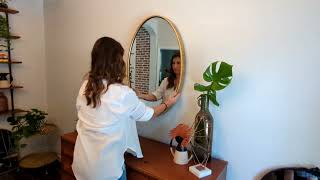 #shorts Hamilton Hills Clean Large Modern Antiqued Silver Frame Wall Mirror 24 x 36 Contemporary.mp4