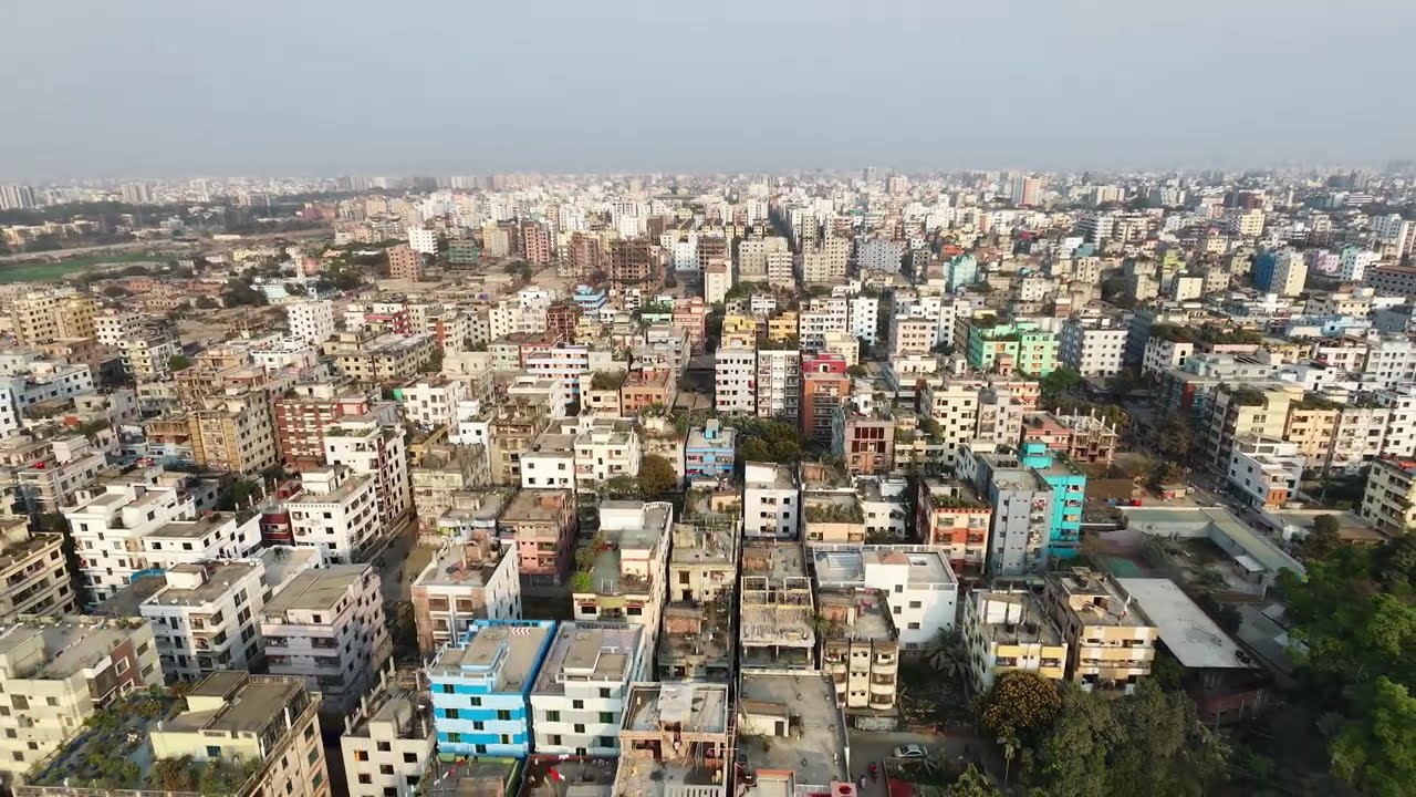 Birds Eye view of Mirpur Pallabi, Dhaka Bangladesh.