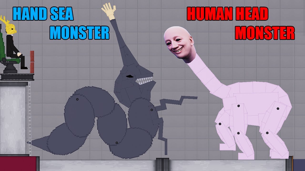 HAND SEA MONSTER VS HUMAN HEAD SEA MONSTER ? Who Is Stronger ? People Playground