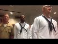 Navy singing then Marines sing...The Marines get loud