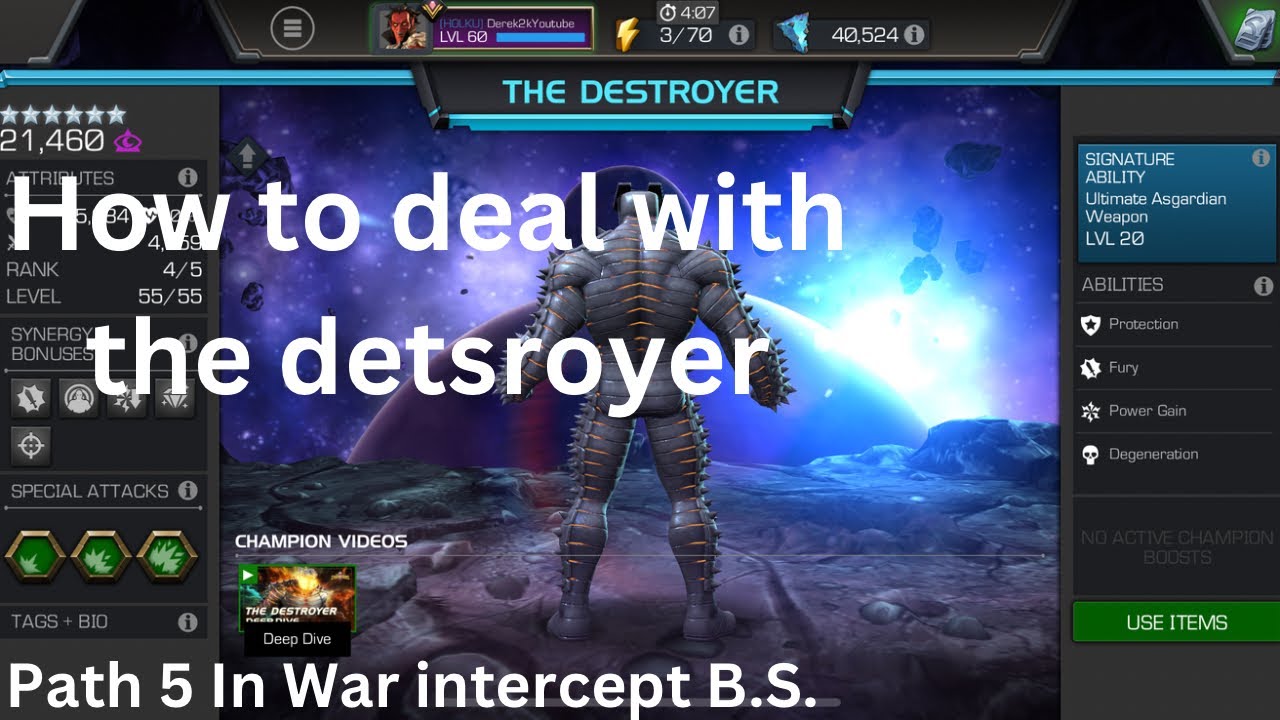 Mcoc how to beat destroyer path 5 in a.w war alliance war